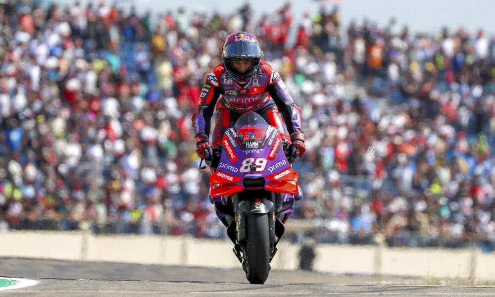 El piloto español de MotoGP Jorge Martín, líder del mundial que puede proclamarse campeón con una victoria en la carrera 'sprint' del Gran Premio de Barcelona Solidaridad. EFE/Javier Cebollada