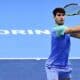 El tenista Carlos Alcaraz durante su partido de las Finales ATP ante el ruso Andrey Rublev. EFE/EPA/ALESSANDRO DI MARCO