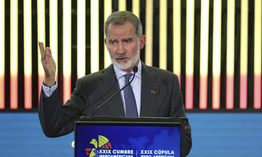 El rey, que se encuentra en la ciudad ecuatoriana de Cuenca para participar en la XXIX Cumbre Iberoamericana de Jefes de Estado y de Gobierno. EFE/ Jose Jacome