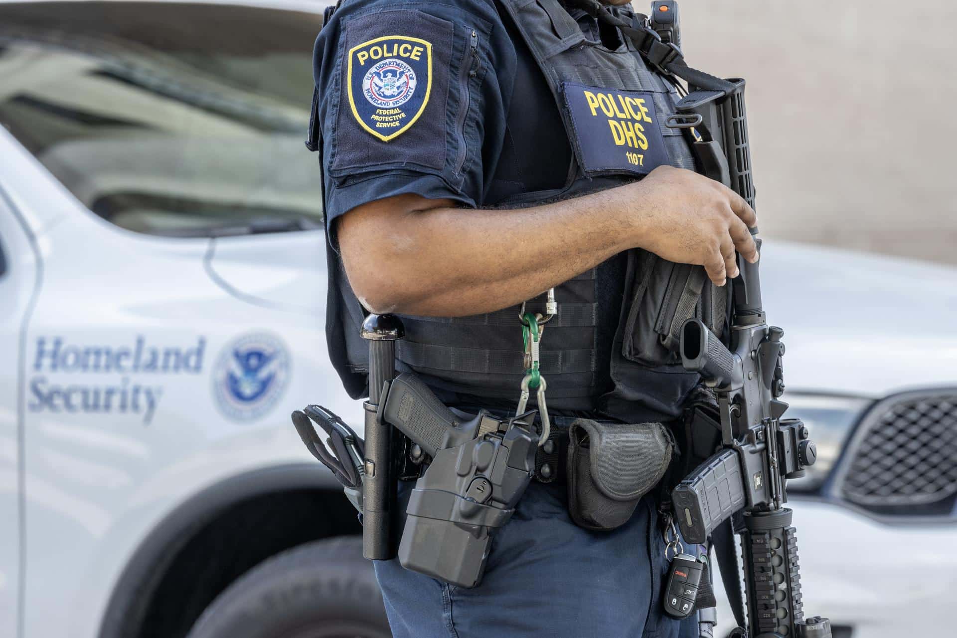 Fotografía de archivo en donde se ve un oficial de Seguridad Nacional de Estados Unidos. EFE/CRISTÓBAL HERRERA-ULASHKEVICH