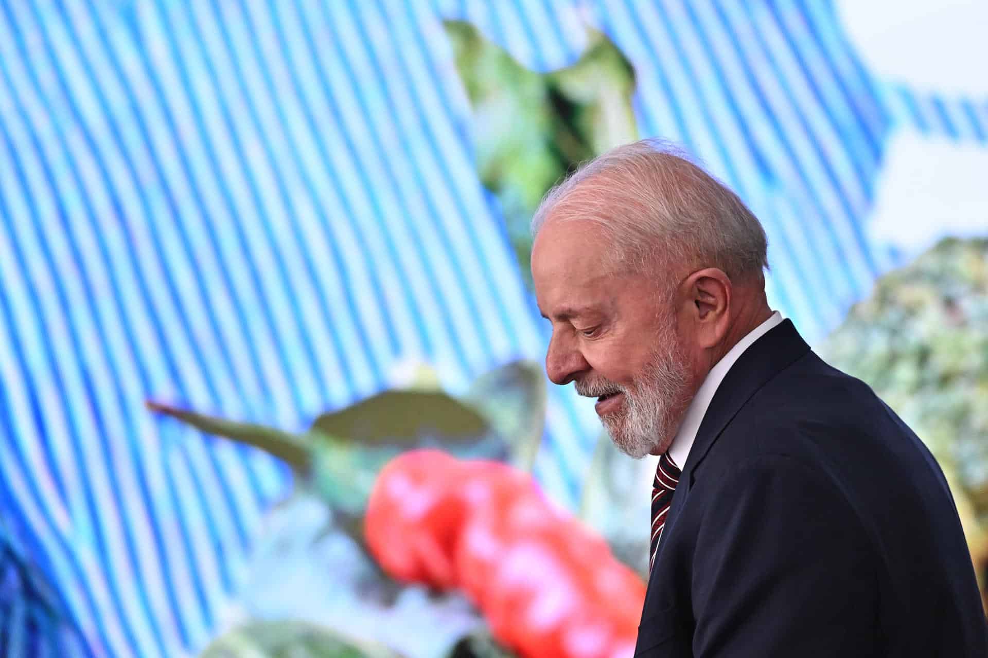 Fotografía de archivo del presidente de Brasil, Luiz Inácio Lula da Silva, en la ceremonia del Día Mundial de la Alimentación, e en el Palácio del Planalto, en Brasilia (Brasil). EFE/ Andre Borges