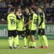 Los jugadores del Betis celebran uno de los goles en el encuentro de primera ronda de Copa del Rey contra el CD Gévora. EFE/ Jero Morales