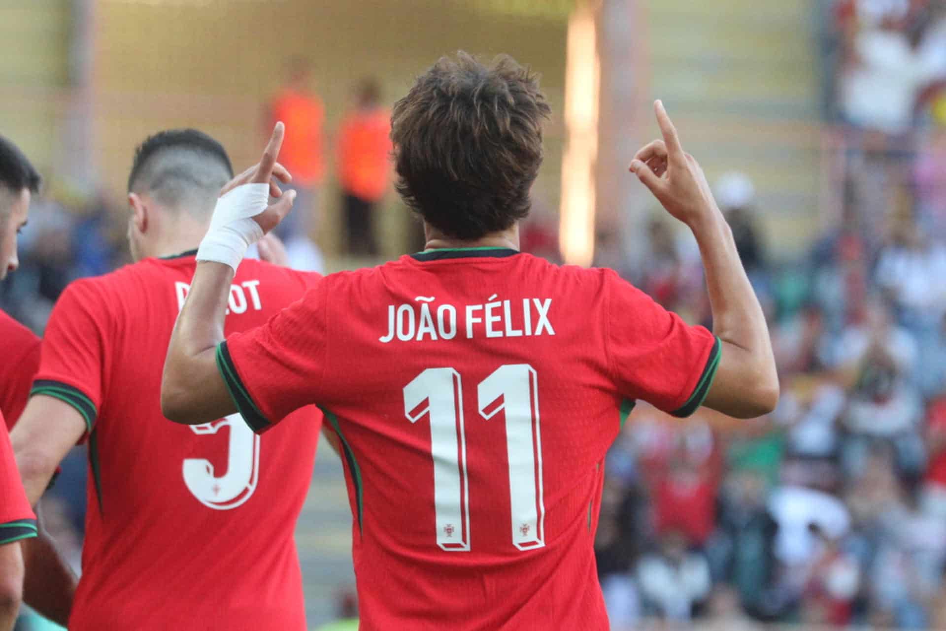 Joao Félix celebra un gol con la selección portuguesa. EFE/Carlos García