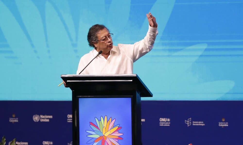 Fotografía de archivo en donde se ve al presidente de Colombia, Gustavo Petro, en Cali (Colombia). EFE/ Ernesto Guzmán Jr.