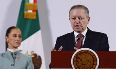 El coordinador general de Política y Gobierno Arturo Zaldívar, participa durante una rueda de prensa este lunes, en Palacio Nacional en Ciudad de México (México). EFE/ Mario Guzmán