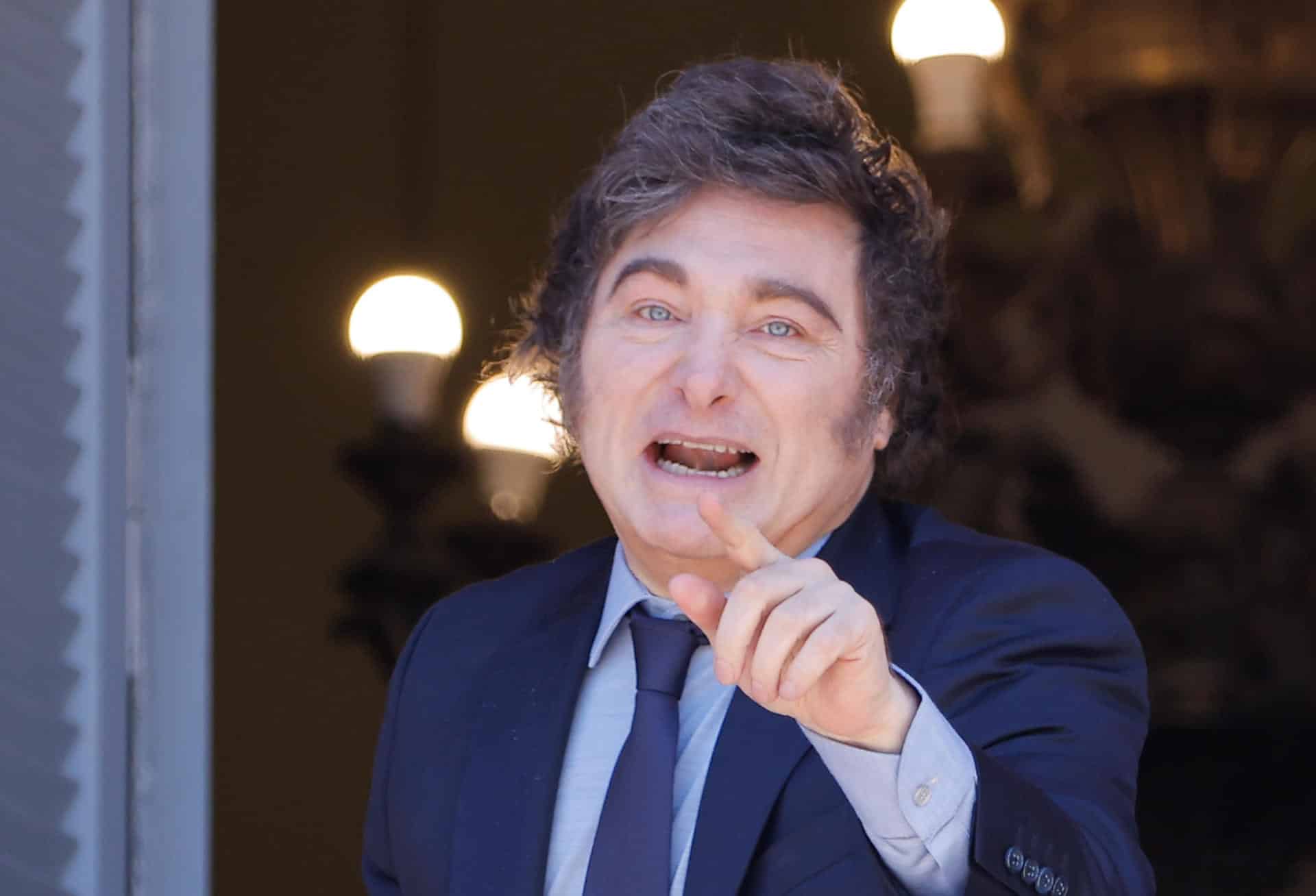 Fotografía de archivo del presidente de Argentina, Javier Milei, durante un acto en la Casa Rosada en Buenos Aires (Argentina). EFE/Juan Ignacio Roncoroni