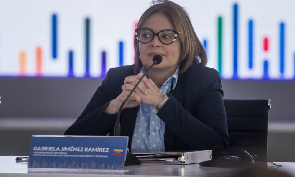 Fotografía de archivo en donde se ve a la ministra de Ciencia y Tecnología de Venezuela, Gabriela Jiménez. EFE/ MIGUEL GUTIERREZ