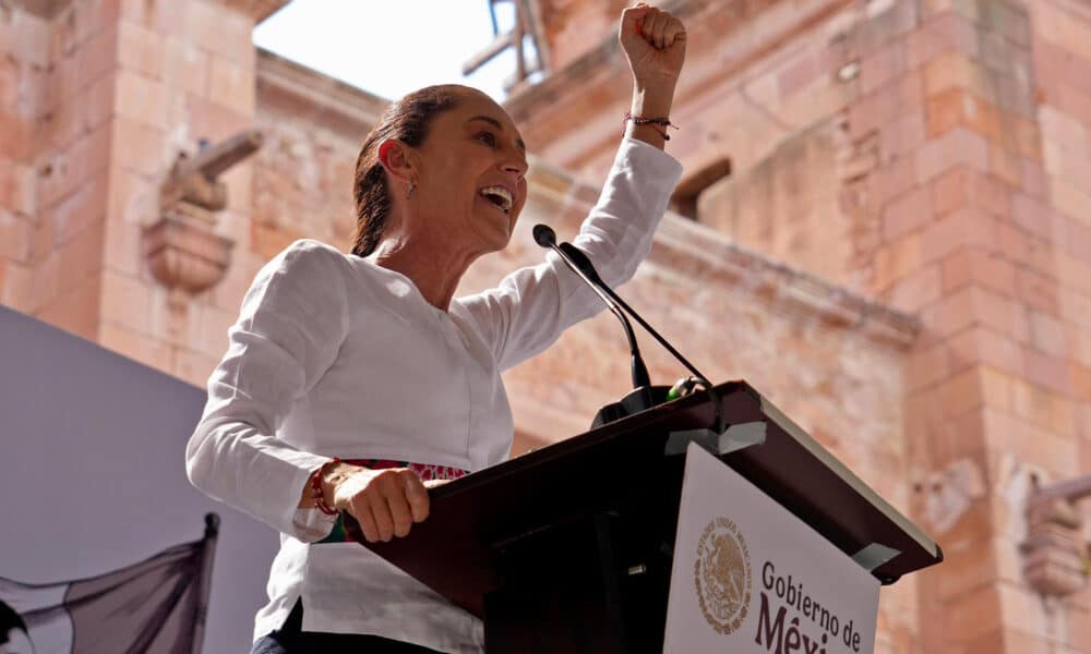 Fotografía cedida este domingo cortesía de la Presidencia de México, de la presidenta de México, Claudia Sheinbaum, durante una gira de trabajo en el estado de Zacatecas (México). EFE/Presidencia de México/SOLO USO EDITORIAL/SOLO DISPONIBLE PARA ILUSTRAR LA NOTICIA QUE ACOMPAÑA(CRÉDITO OBLIGATORIO)