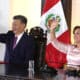 La presidenta de Perú, Dina Boluarte, acompañada del presidente de China, Xi Jinping, participan durante la inauguración del megapuerto de Chancay, este 14 de noviembre de 2024, en el Palacio de Gobierno, en Lima (Perú). EFE/ Paolo Aguilar