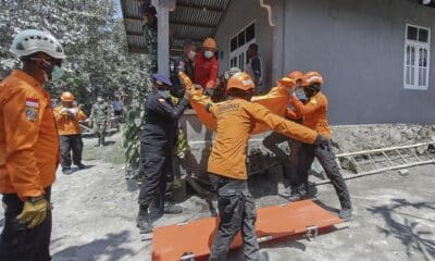 Los equipos de emergencia de Indonesia trasladan el cadáver de una víctima de la erupción del volcán Lewotobi Laki-Laki, en el este del país.
EFE/EPA/BASARNAS/HANDOUT BEST QUALITY AVAILABLEHANDOUT EDITORIAL USE ONLY/NO SALES