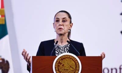 La presidenta de México Claudia Sheinbaum, habla este martes durante una rueda de prensa en Palacio Nacional de la Ciudad de México (México). EFE/Sáshenka Gutiérrez