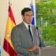 El embajador de España en Honduras, Diego Nuño García, habla durante un acto este viernes en Tegucigalpa (Honduras). España ratificó su compromiso con el desarrollo de Honduras con el lanzamiento oficial del proceso de elaboración del nuevo Marco de Asociación País (MAP) 2025-2028. EFE/ Gustavo Amador