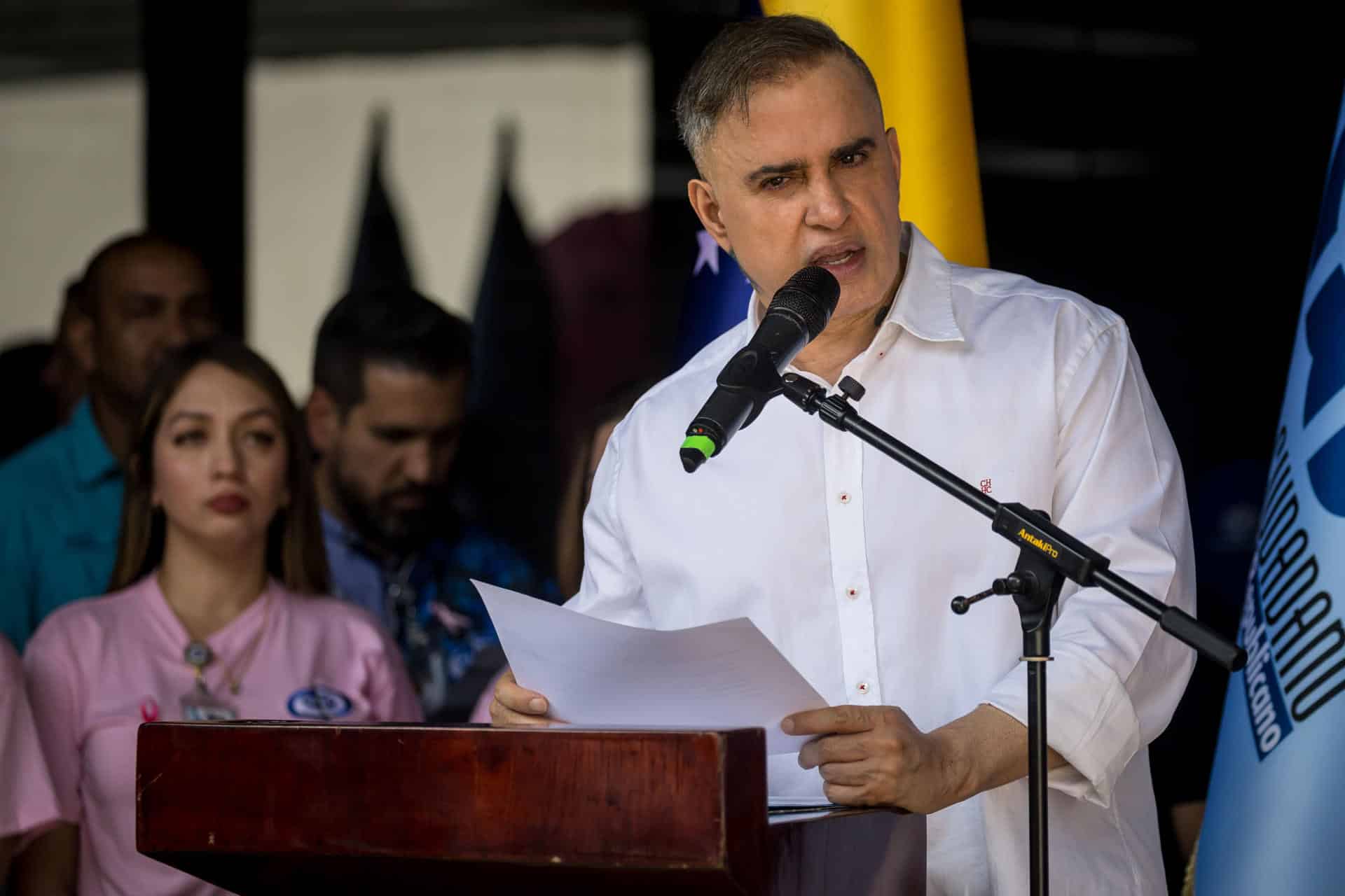 Fotografía de archivo del fiscal general de Venezuela, Tarek William Saab, en un acto, en Caracas (Venezuela). EFE/ Miguel Gutiérrez