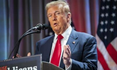 El presidente electo de Estados Unidos, Donald Trump, habla durante una reunión con los republicanos de la Cámara de Representantes en el hotel Hyatt Regency en Washington, DC, Estados Unidos, el 13 de noviembre de 2024. EFE/EPA/Allison Robbert