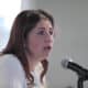 Fotografía de archivo de la defensora del pueblo, Iris Marín, en una rueda de prensa, en Bogotá (Colombia). EFE/ Carlos Ortega