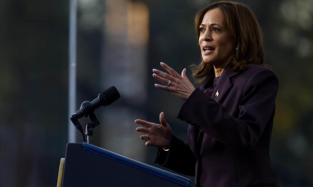 La vicepresidenta estadounidense, Kamala Harris. EFE/SHAWN THEW