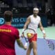 Rafa Nadal, durante un entrenamiento el sábado del equipo español de Copa Davis en el pabellón José María Martín Carpena de Málaga. EFE/ Carlos Díaz