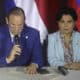 El ministro de Relaciones Exteriores y Culto de Costa Rica, Arnoldo André Tinoco, junto a la ministra de Relaciones Exteriores y Movilidad de Ecuador, Gabriela Sommerfeld, participan en una rueda de prensa este viernes, en Ciudad de Panamá (Panamá). EFE/Carlos Lemos