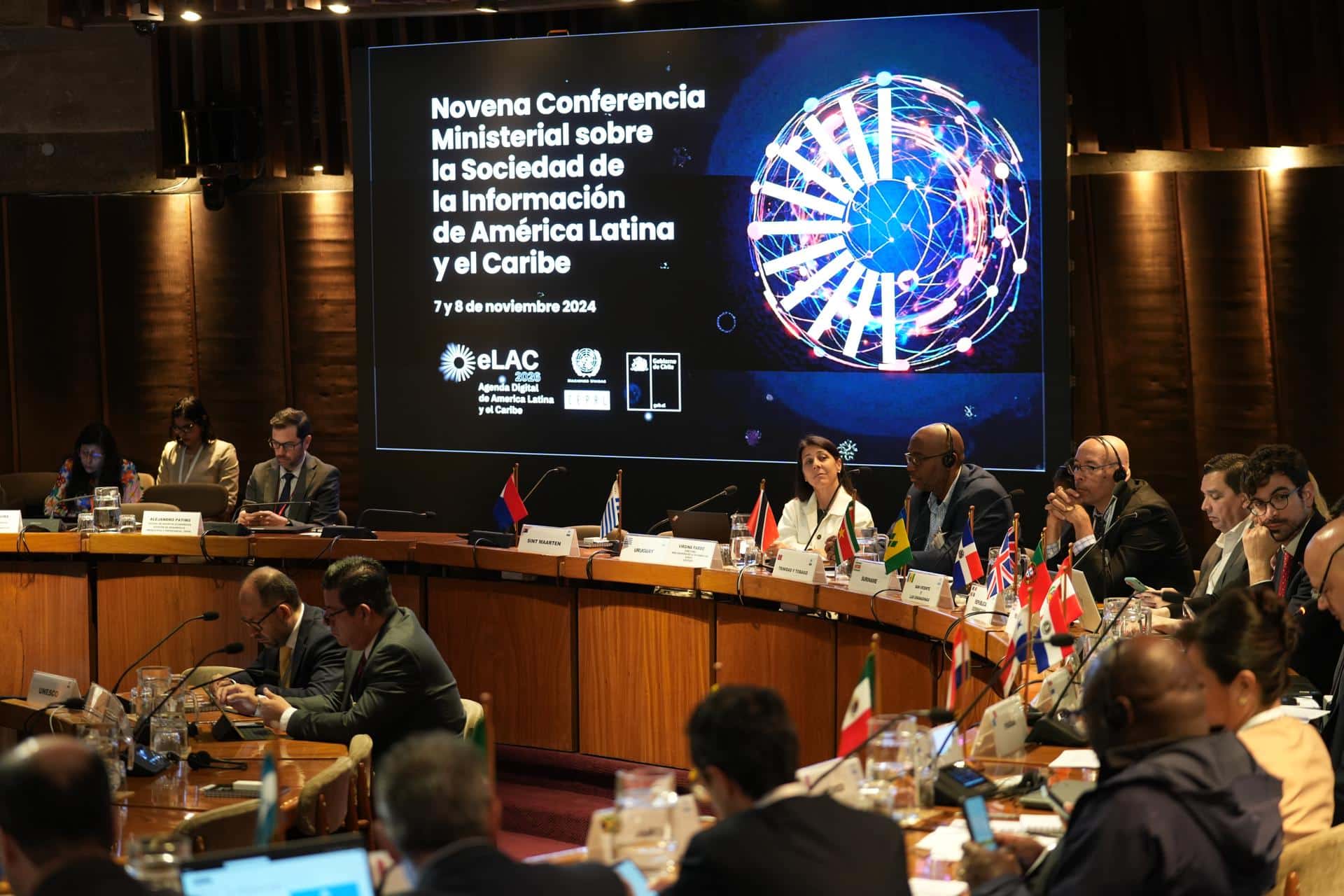 Fotografía cedida por La Comisión Económica para América Latina y el Caribe (Cepal) de la Novena Conferencia Ministerial sobre la Sociedad de la Información de América Latina y el Caribe, este 8 de noviembre de 2024 en Santiago (Chile). EFE/ CEPAL