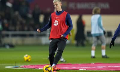 El delantero del Barcelona Dani Olmo. EFE/ Siu Wu