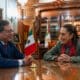 Fotografía cedida por la Presidencia de México de la presidenta de México, Claudia Sheinbaum (d), y su homólogo de Colombia, Gustavo Pedro, durante una reunión de trabajo este lunes, en el Palacio Nacional de Ciudad de México (México). EFE/ Presidencia de México /SOLO USO EDITORIAL/SOLO DISPONIBLE PARA ILUSTRAR LA NOTICIA QUE ACOMPAÑA (CRÉDITO OBLIGATORIO)