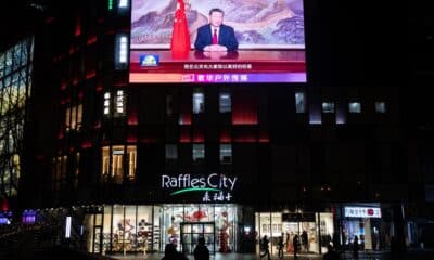 El presidente chino Xi Jinping pronuncia su discurso de fin de año. EFE/EPA/JESSICA LEE