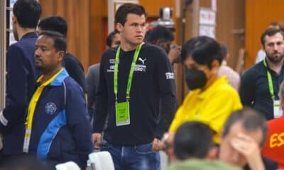 Imaen de archivo del noruego Magnus Carlsen durante una Olimpiada de ajedrez. EFE/EPA/IDREES MOHAMMED