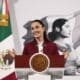 La presidenta de México, Claudia Sheinbaum, participa este jueves durante una rueda de prensa en Palacio Nacional de la Ciudad de México (México). EFE/José Méndez