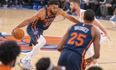 Fotografía de archivo de Karl Anthony Towns, de los Knicks, quien fue protagonista con 31 puntos en la victoria de su equipo en casa contra los Raptors EFE/ Angel Colmenares