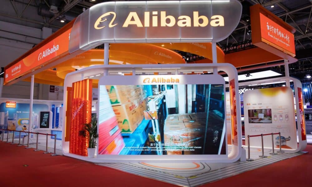 Fotografía de archivo que muestra un stand de Alibaba en una exposición internacional en Pekín, China. EFE/EPA/JESSICA LEE