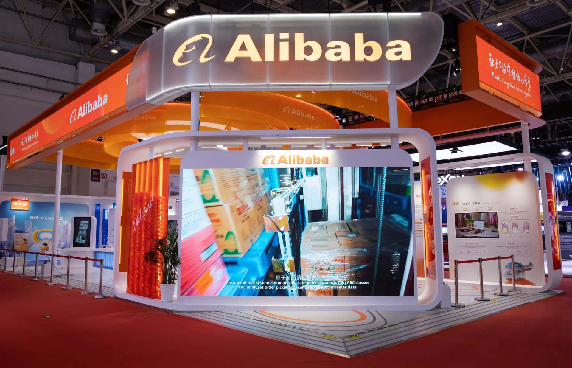 Fotografía de archivo que muestra un stand de Alibaba en una exposición internacional en Pekín, China. EFE/EPA/JESSICA LEE