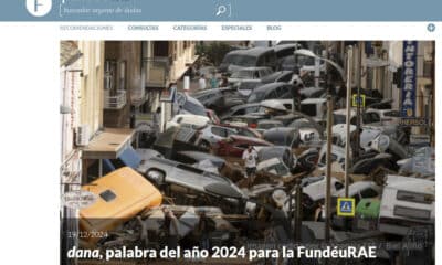 'Dana', elegida palabra del año 2024 por la FundéuRAE tras el fuerte temporal que causó al menos 231 muertos a finales de octubre en España y pérdidas materiales multimillonarias, como más de cien mil automóviles estropeados. EFE/FundéuRAE  *****SOLO USO EDITORIAL/SOLO DISPONIBLE PARA ILUSTRAR LA NOTICIA QUE ACOMPAÑA (CRÉDITO OBLIGATORIO) *****