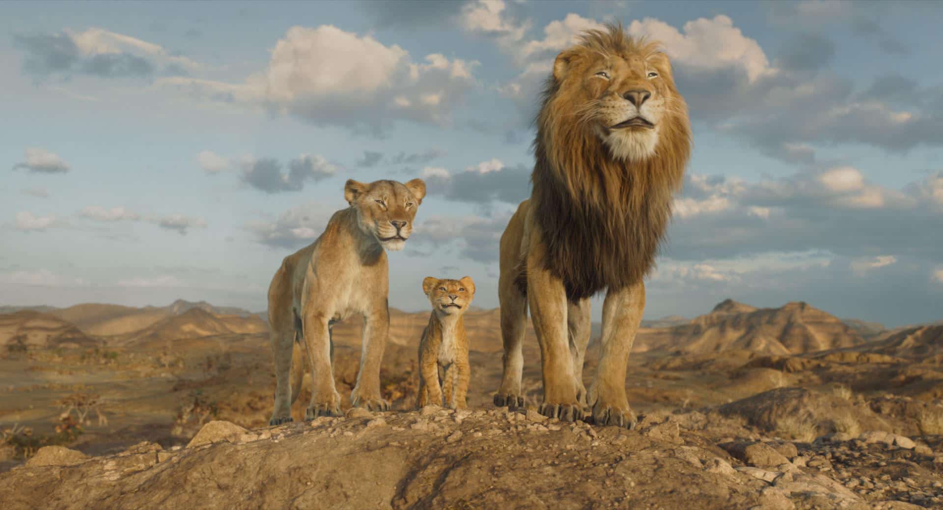 Fotograma cedido por Disney Enterprises que muestra a Afia (i), con la voz de Anika Noni Rose, Mufasa (c), con la voz de Braelyn Rankins, y Masego, con la voz de Keith David durante una escena de la película animada 'Mufasa: The Lion King'. EFE/ Disney Enterprises / SOLO USO EDITORIAL/ SOLO DISPONIBLE PARA ILUSTRAR LA NOTICIA QUE ACOMPAÑA (CRÉDITO OBLIGATORIO)