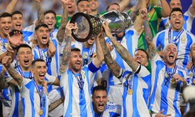 La Argentina de Lionel Messi se proclama campeona de la Copa América tras vencer a Colombia en la final celebrada el 14 de julio en Miami. EFE/Cristobal Herrera-Ulashkevich