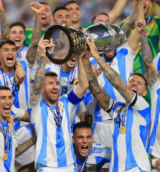 La Argentina de Lionel Messi se proclama campeona de la Copa América tras vencer a Colombia en la final celebrada el 14 de julio en Miami. EFE/Cristobal Herrera-Ulashkevich