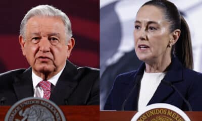 Combo de fotografías de archivo del expresidente mexicano Andrés Manuel López Obrador y la actual presidenta Claudia Sheinbaum durante diferentes actos protocolarios en la Ciudad de México (México). EFE/ Sáshenka Gutiérrez