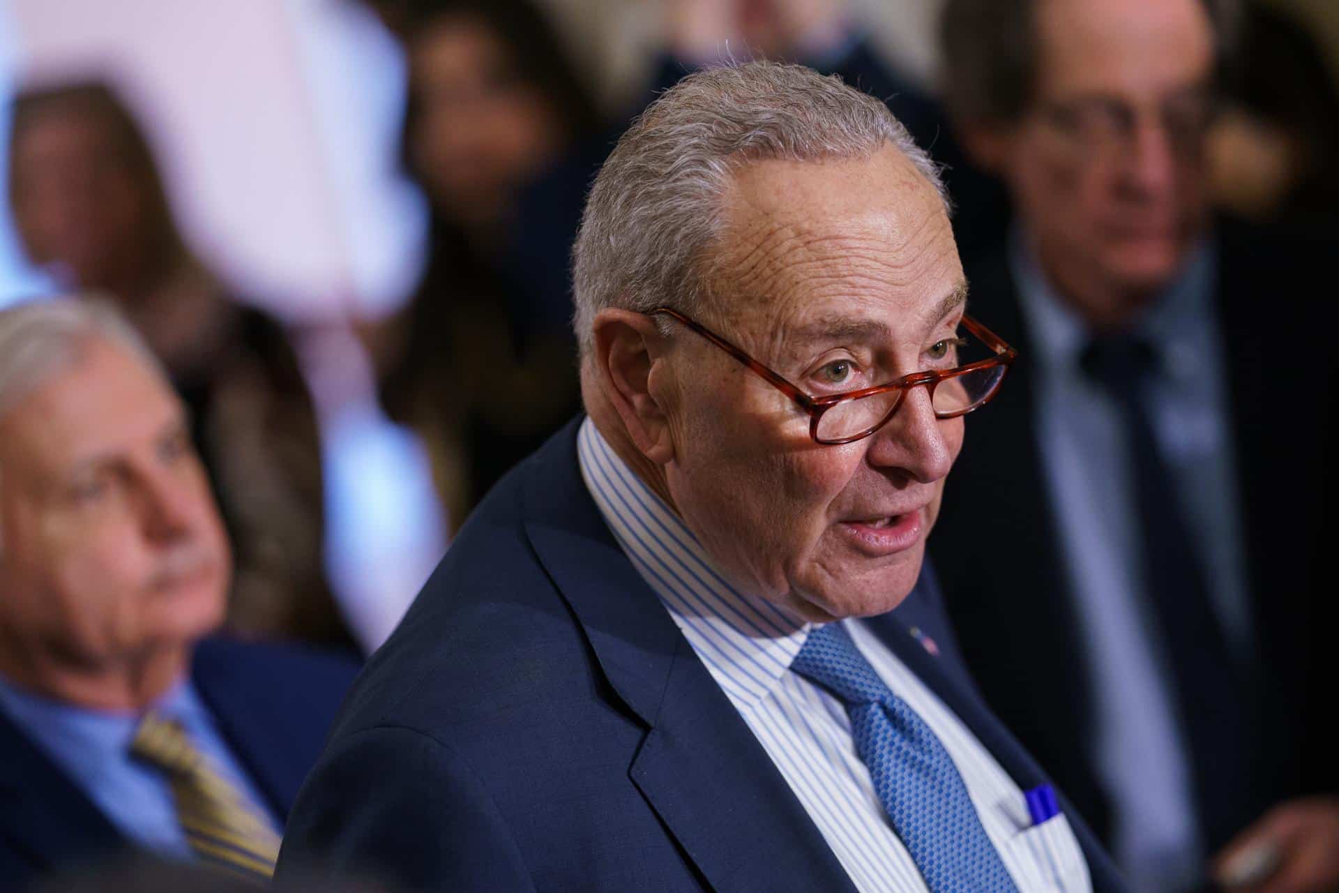 Fotografía de archivo del líder de la mayoría demócrata en el Senado, Chuck Schumer. EFE/EPA/WILL OLIVER