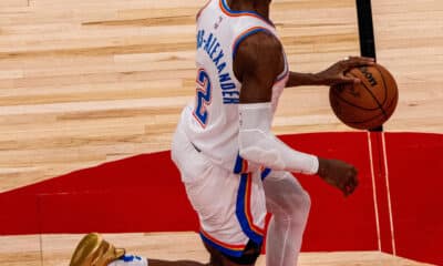 Shai Gilgeous-Alexander, estrella de los Oklahoma City Thunder que suman once victorias consecutivas. EFE/ Julio César Rivas