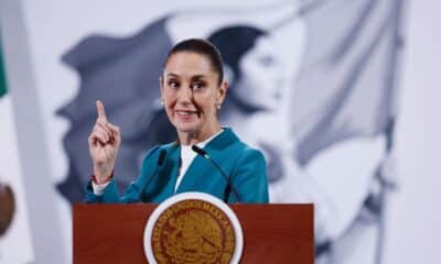 La presidenta de México, Claudia Sheinbaum, habla durante una rueda de prensa este miércoles, en el Palacio Nacional de la Ciudad de México (México). EFE/ Sáshenka Gutiérrez