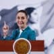 La presidenta de México, Claudia Sheinbaum, habla durante una rueda de prensa este miércoles, en el Palacio Nacional de la Ciudad de México (México). EFE/ Sáshenka Gutiérrez