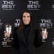 La jugadora del FC Barcelona Aitana Bonmatí posa con los galardonados recibidos, durante la gala de los Premios The Best celebrada este martes en Doha. EFE/FIFA via Getty Images/Alex Caparros