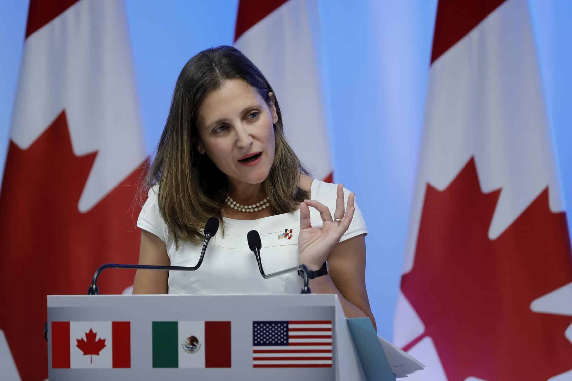 Fotografía de archivo donde aparece la ministra de Asuntos Globales de Canadá, Chrystia Freeland. EFE/José Méndez