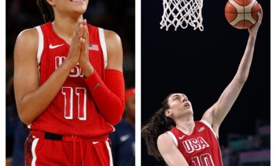 Las jugadoras estadounidenses de baloncesto, Breanna Stewart (dch) y Napheesa Collier. EFE/ALEX PLAVEVSKI/CAROLINE BREHMAN