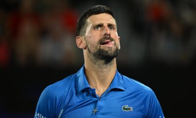 Novak Djokovic durante su partido con el checo Jiri Lehecka, en el Abierto de Australia.