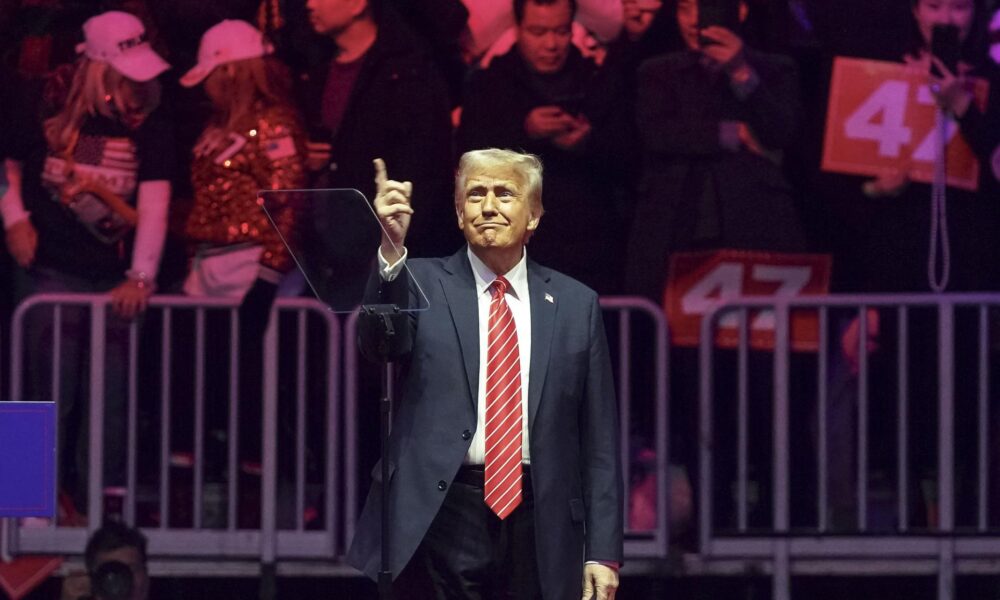 El presidente electo de EE.UU., Donald Trump, durante un mitin en Washington, el 19 de enero de 2025. EFE/EPA/WILL OLIVER