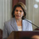 La expresidenta de Costa Rica, Laura Chinchilla, habla durante una reunión entre líder opositor venezolano Edmundo González Urrutia y el presidente de R. Dominicana, Luis Abidaner, este jueves, en Santo Domingo (R. Dominicana). EFE/ Orlando Barría