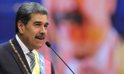 Fotografía cedida por el Palacio de Miraflores del líder chavista, Nicolás Maduro, durante un acto de gobierno, en Caracas (Venezuela). EFE/ Palacio de Miraflores