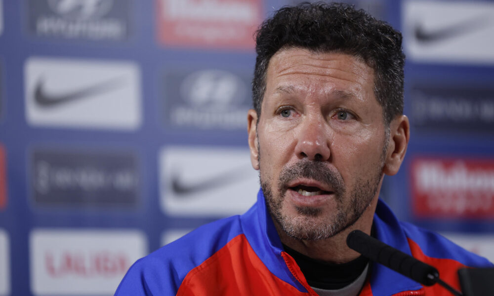 Simeone, durante la rueda de prensa. EFE/Chema Moya