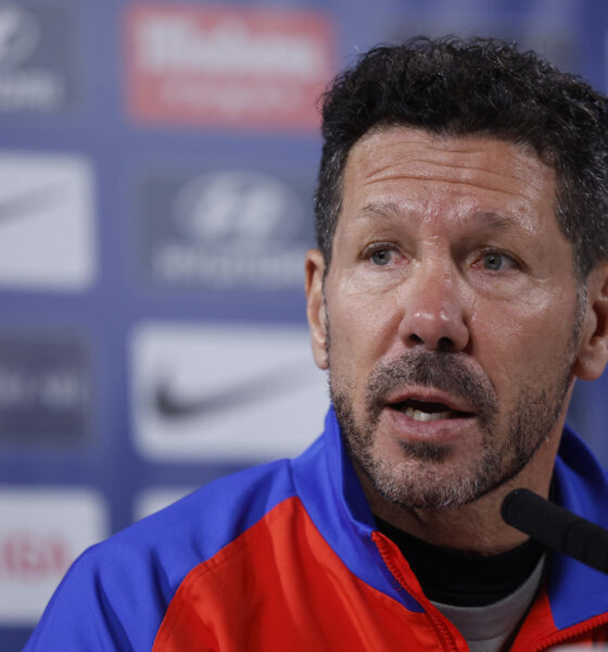 Simeone, durante la rueda de prensa. EFE/Chema Moya