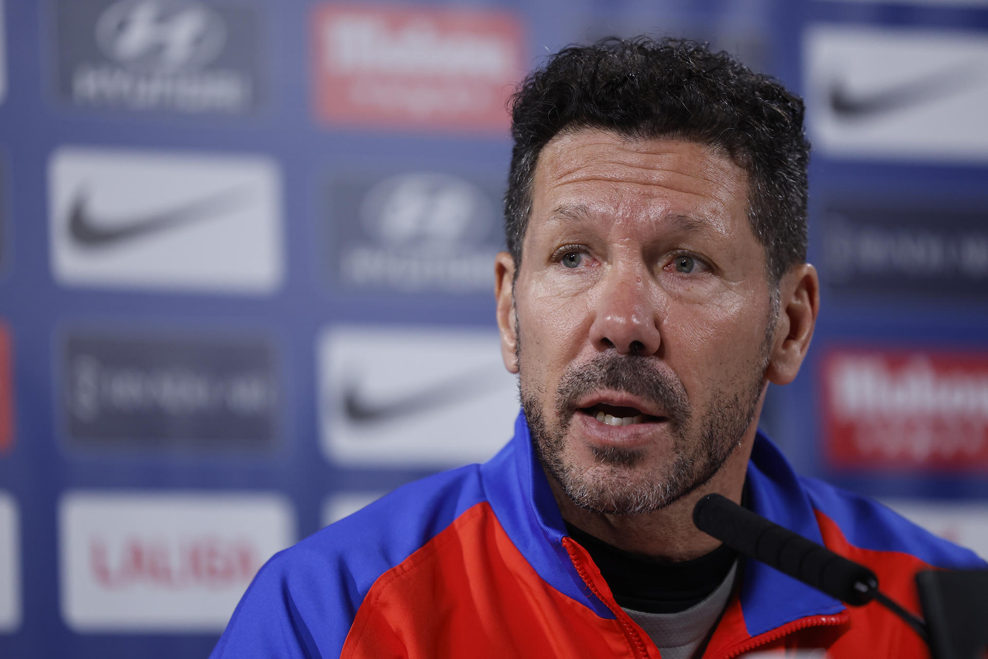 Simeone, durante la rueda de prensa. EFE/Chema Moya